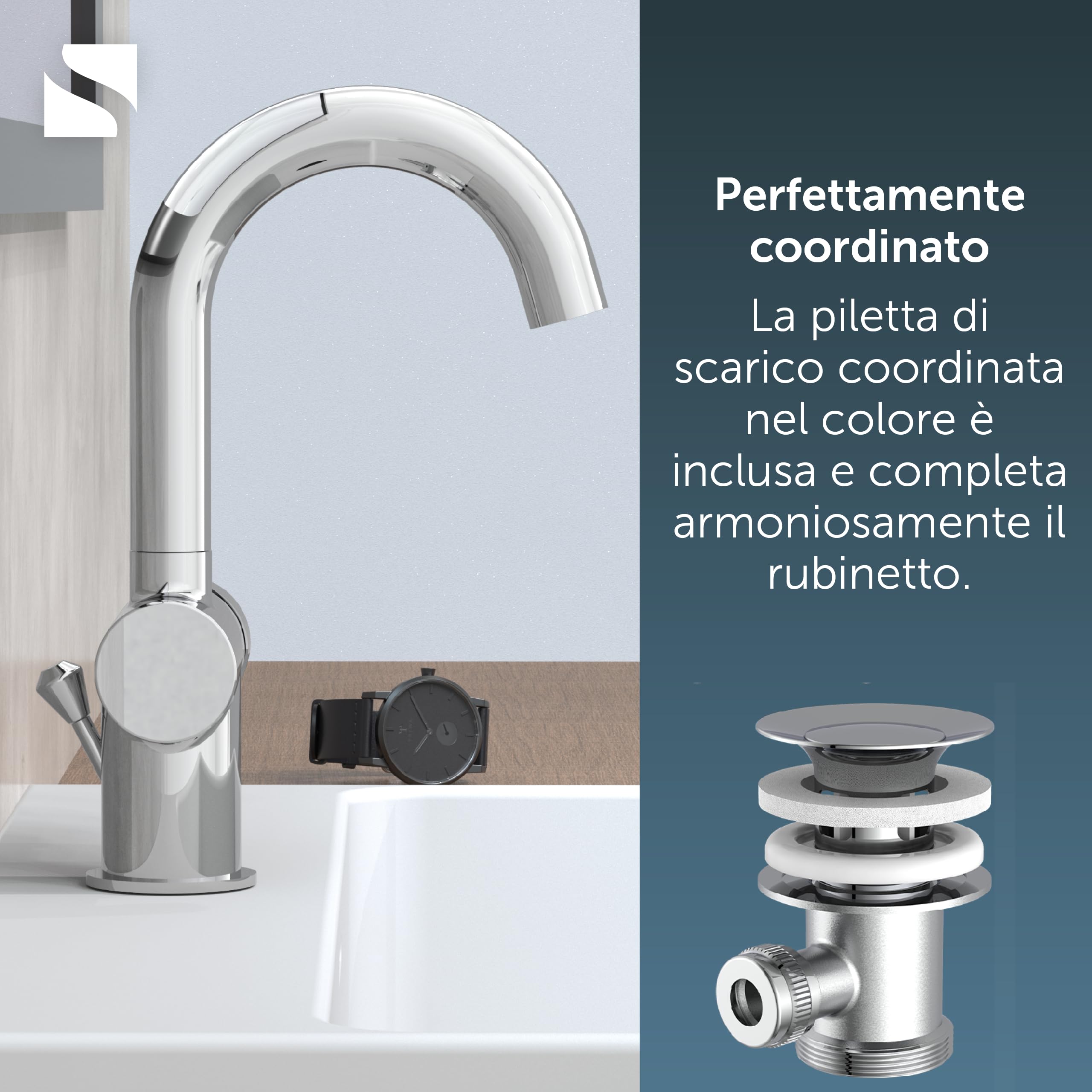 Schütte 79010 Rubinetto per lavello, Cromo