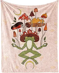 Frog Throw Blanket for Teen - 50x60 Inches Throw Size - Soft Fluffy Cozy Blankets Gift - Pink Novelty Blanket Throws for Living Room Decorative