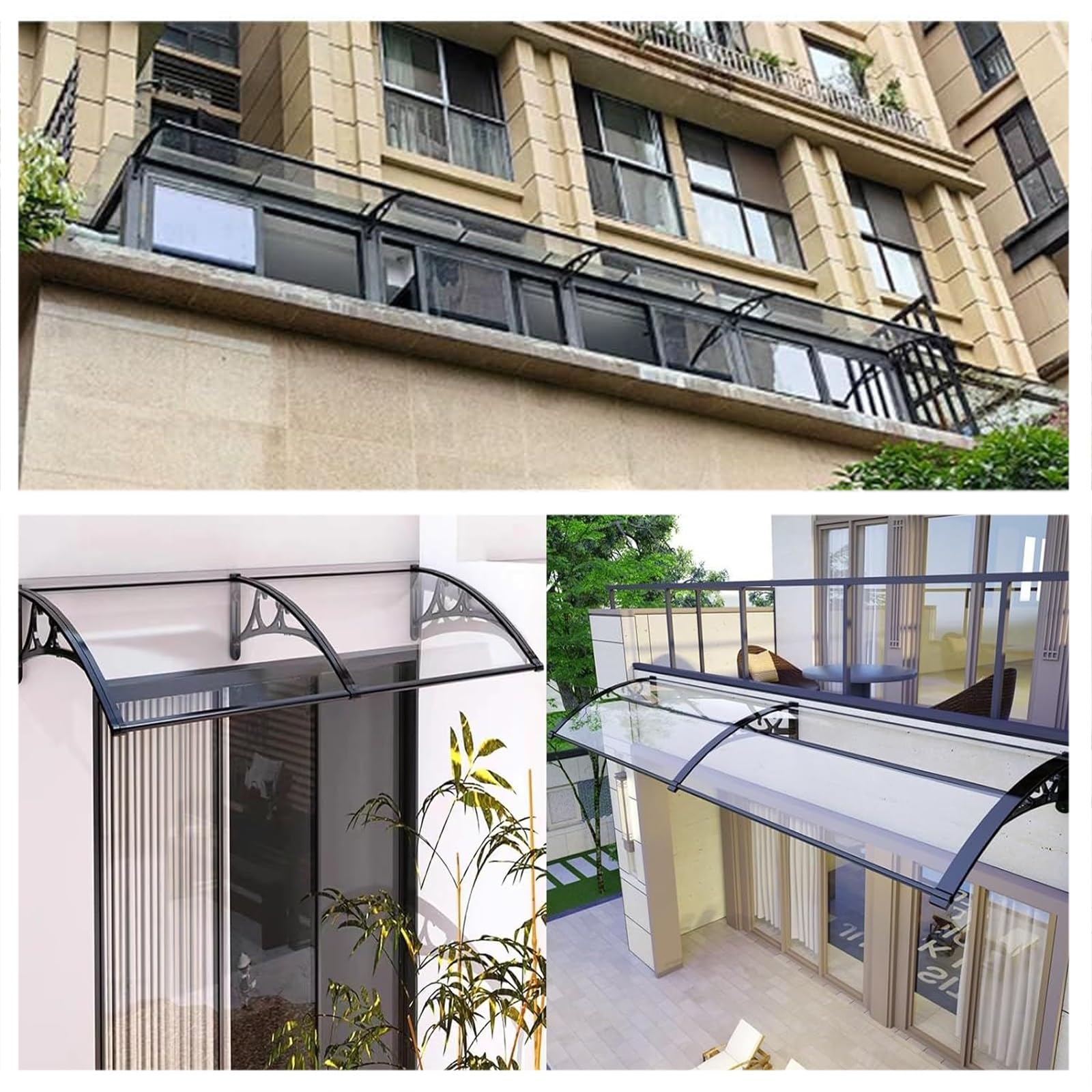 Nowoczesny aluminiowy baldachim na drzwi, ochrona przed promieniowaniem UV, 61 x 61 cm, stylowe schronienie na zewnątrz, dla domów i firm, zwiększa estetykę i trwałość wejścia