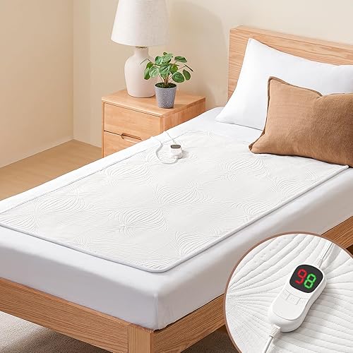 Miniatura 9 de Homemate - Funda calefactable para colchón de tamaño King, de punto 3D jacquard, almohadilla eléctrica para cama con control dual, 10 ajustes de
