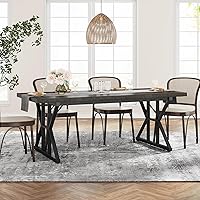 Vista 7 de Tribesigns Mesa de comedor estilo granja para 6 personas, mesa de comedor rectangular de madera de 70.8 pulgadas, mesa de cocina rústica con patas