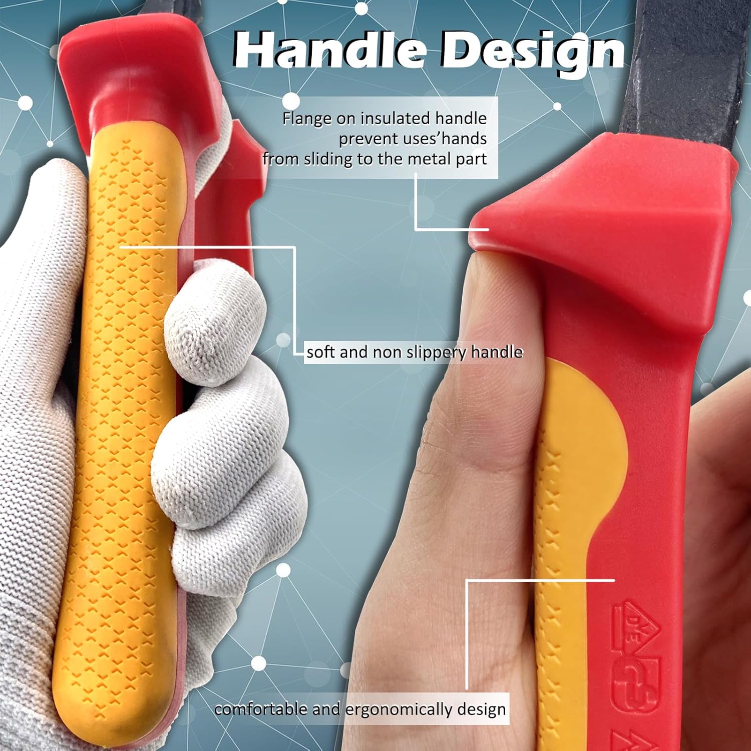 WEDO Insulated Cable Cutter, Cable Pliers, 10 Inch Electrical Wire Cutters for Cutting Aluminum, Copper and Communication Cables, High Leverage, 1000V Insulated handle, length 250mm, IEC 60900