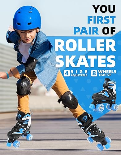 Miniatura 2 de Patines ajustables para niños, patines para niños de 5 a 8 años, patines para niñas de 8 a 12 años con ruedas iluminadas, patines divertidos