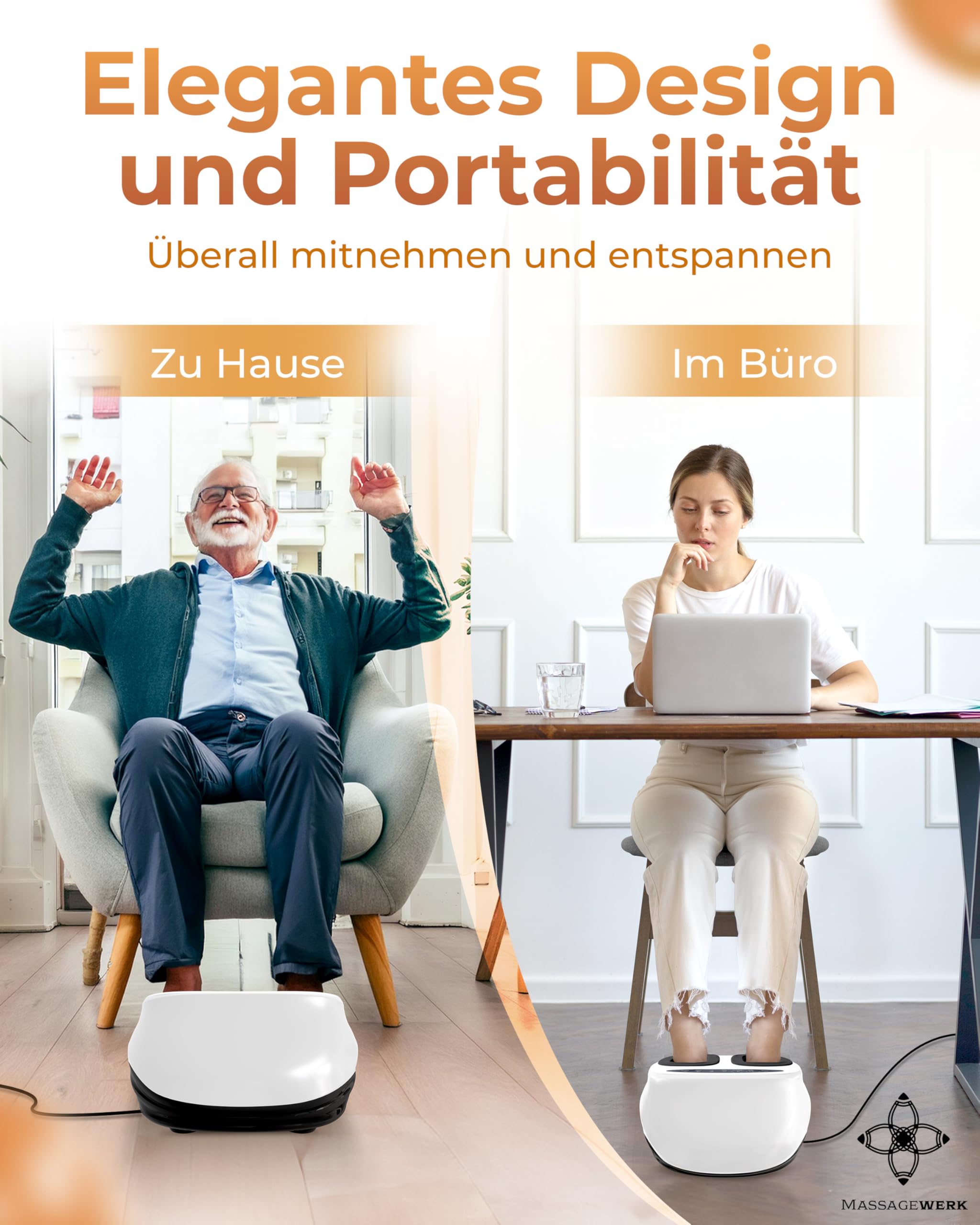 Premium Fußmassagegerät Elektrisch | EMS Fußmassagegerät mit Shiatsu, Vibration und Heizfunktion Verbesserte Durchblutung, Schmerzlinderung bei Fersensporn und Neuropathie | bis Größe 45