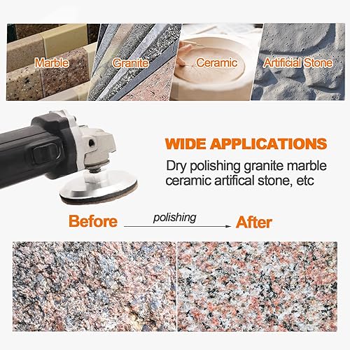 Miniatura 2 de Juego de almohadillas de pulido de diamante seco, 7 piezas de 4 pulgadas #50 para piedra, mármol, cuarzo, granito, disco de lijado, encimera,