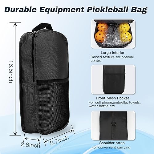 Miniatura 4 de Juego de 4 palas de pickleball de madera con agarre transpirable, 4 bolas de pickleball para interiores y exteriores, raquetas de pickleball,