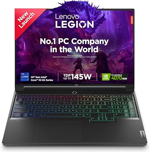 Lenovo Legion 7 Intel Core i9-14900HX 16″ (40.64cm) 3.2K IPS 430Nits 165Hz Gaming Laptop (32GB/1TB SSD/Win 11/Office 2021/NVIDIA RTX 4070 8GB/100%…