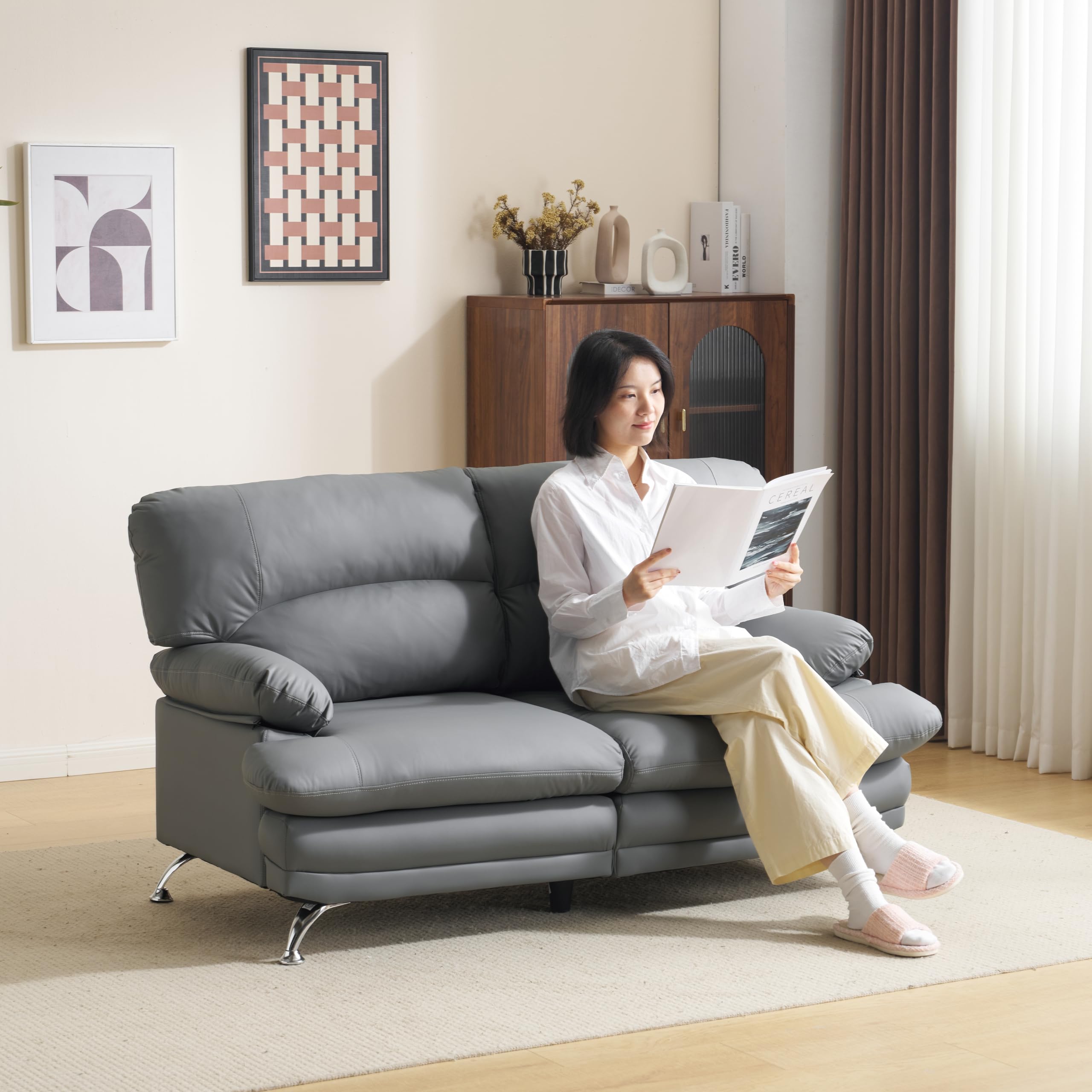 Amazon｜SCHGKOY ソファ 2人掛け ソファセット 幅155cm PUレザーソファ