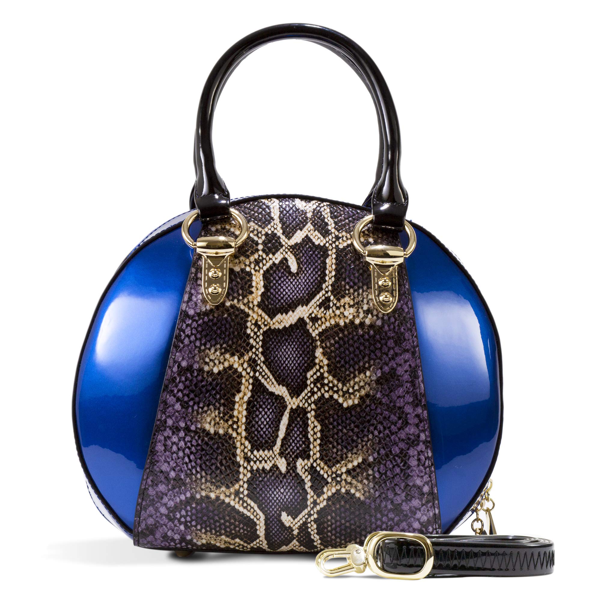 Svetlana Version 2 Python Print Blue, leather handbag
