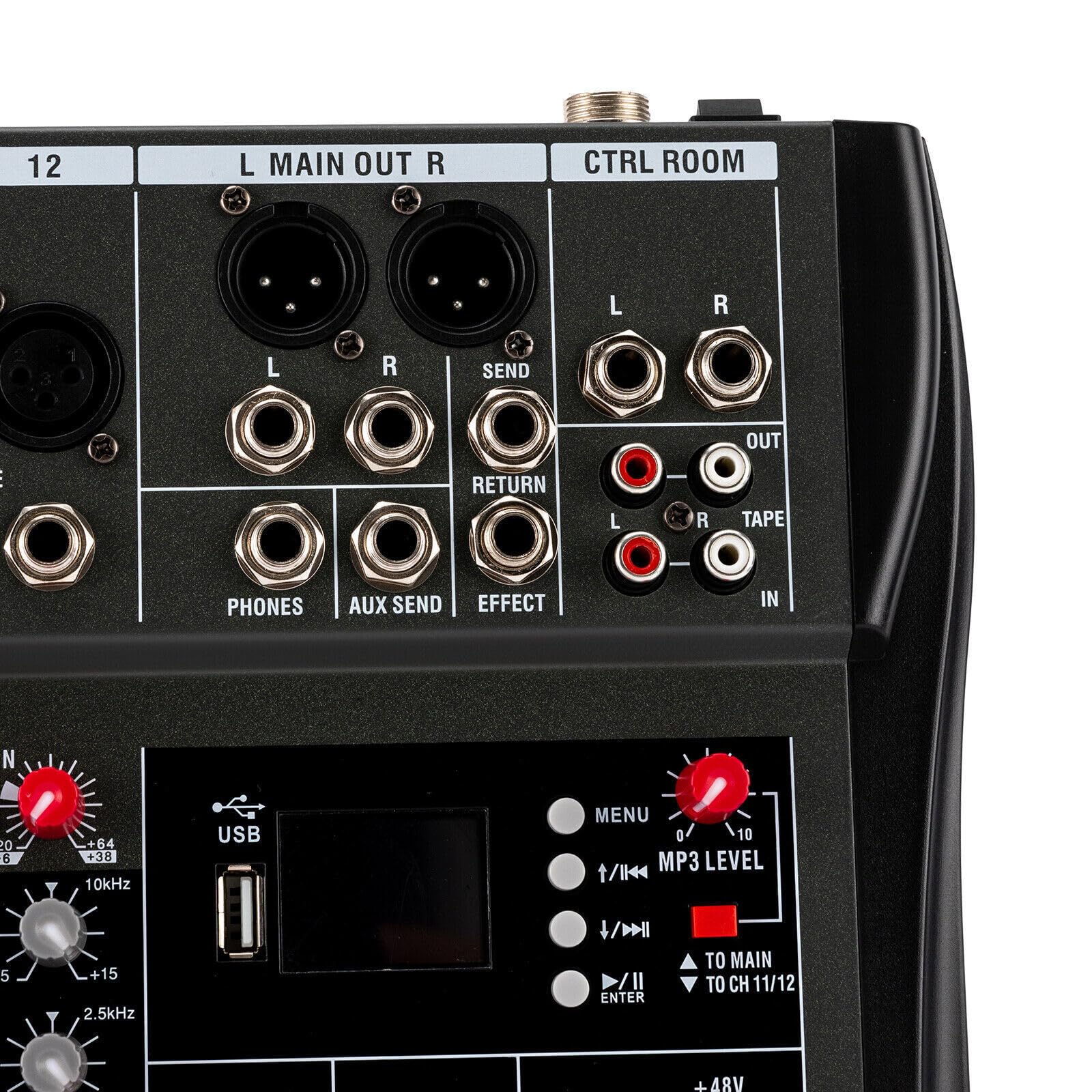 Audio Mischpult Konsole Verstärker,12 Kanal Studio Mixe Live Mixer Bluetooth USB 12 Kanal Bluetooth Audio Mixer DJ Live Studio Mischpult Soundkarte USB Konsole