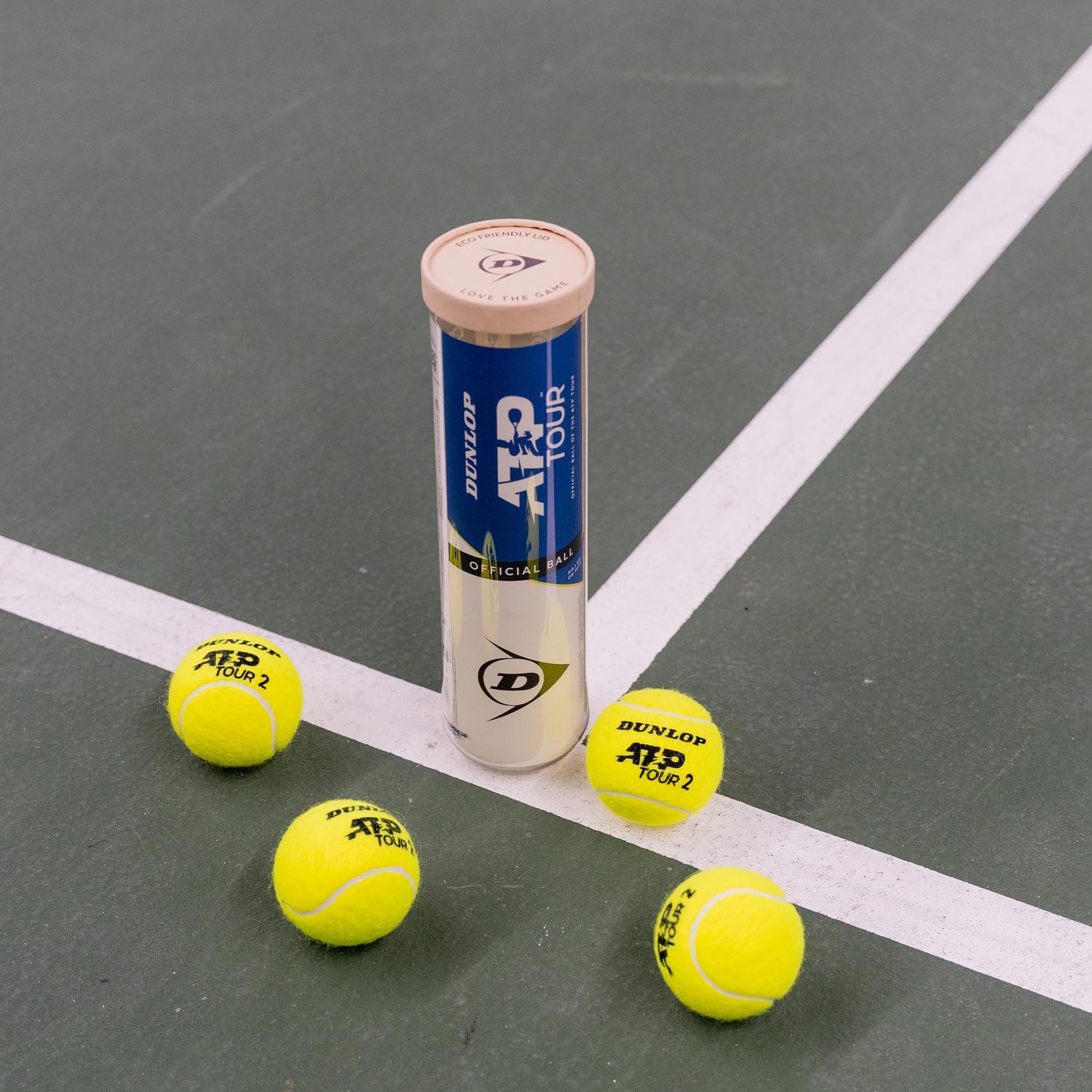 DUNLOP Pallina da tennis ATP Tour, per sabbia, campo duro e erba, 4 palline