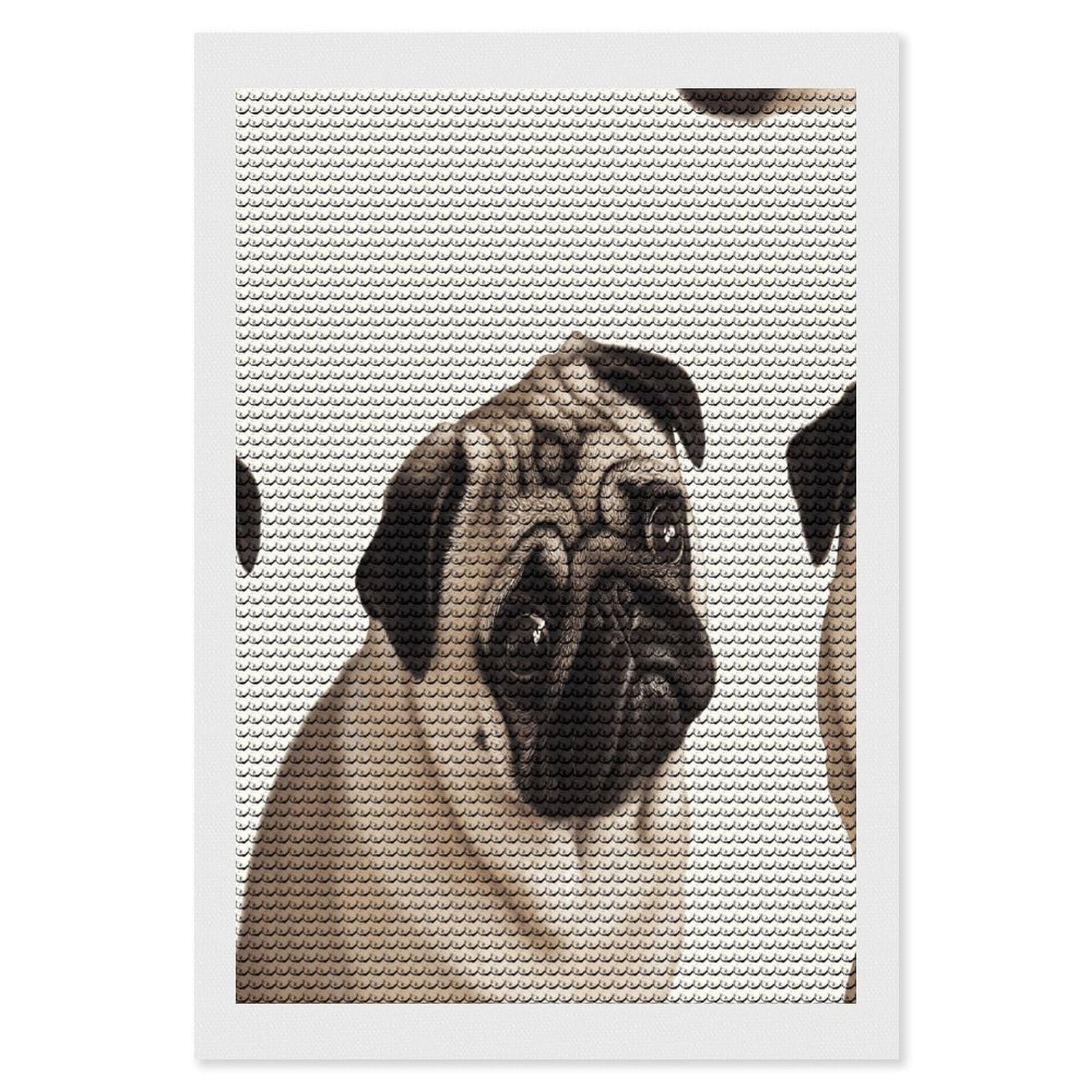 FekiLoot Pug Dog Diamond Painting Kits for Beginners DIY Diamond Art Kits for Adults Full Drill Round Diamond Dot Gem Art Painting Fun DIY Crafts for Home Kitchen Wall Decor Gift 8"x12"