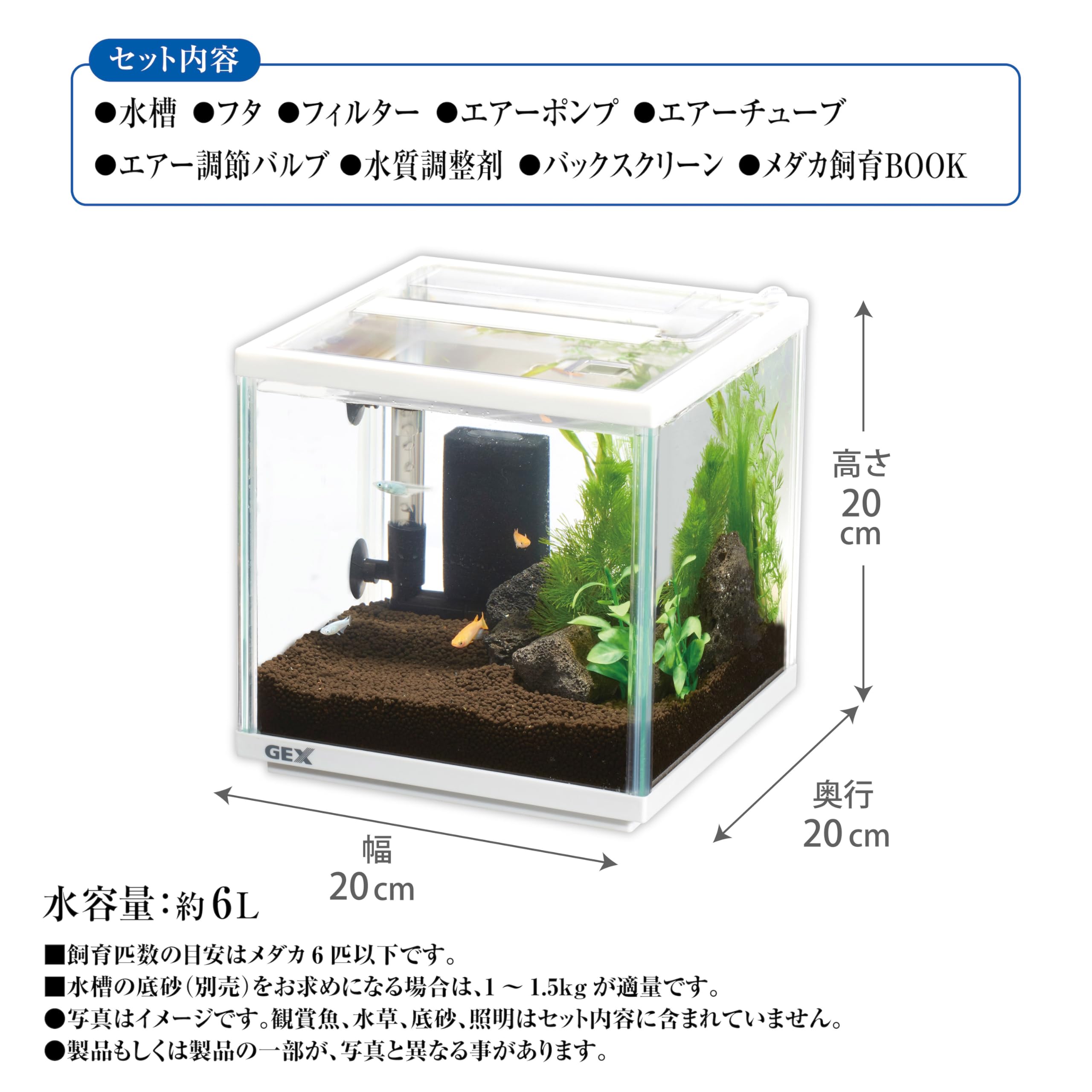 Amazon | ジェックス GEX メダカ元気 メダカのための水槽セット200CUBE