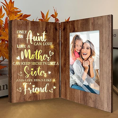 Miniatura 5 de Regalos para tía de sobrina, regalos del día de la madre para tía, marco de fotos para tía, regalo de la mejor tía del mundo, regalos de cumpleaños