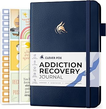 Clever Fox Addiction Recovery Journal Addiction Treatment Planner & Workbook Daily Sobriety Journal for Recovery Progress, A5 (Dark Blue)