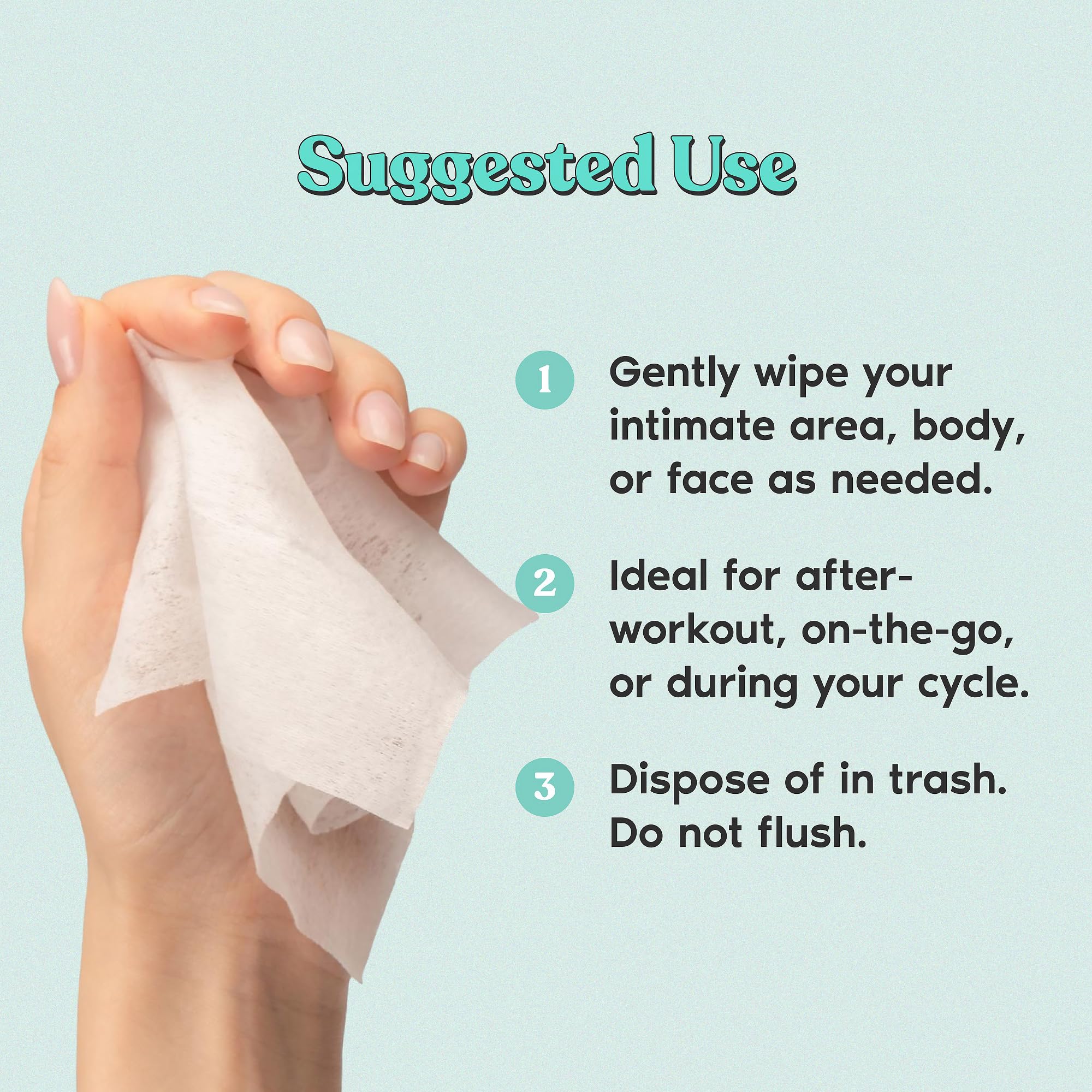 Her Fantasy Box | Everywhere Wipes – 100% Organic Cotton, Gentle & Refreshing, pH-Balanced, Fragrance-Free, Plant-Powered for Body, Face & Intimate Areas, Ideal for Sensitive Skin - 1 Pack, 15 Wipes