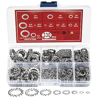 330 Pcs External Tooth Star Lock Washers 330 Pcs External Tooth Star Lock Washers
