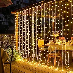 110v Luz de LED, 4 * 2.2 metros 500 LEDs, à prova d'água, luz de cortina USB, fio de cobre, cordão de luz de fada para decoração de quarto 20 luzes de corda, 25 luzes LED por linha（ várias cores）