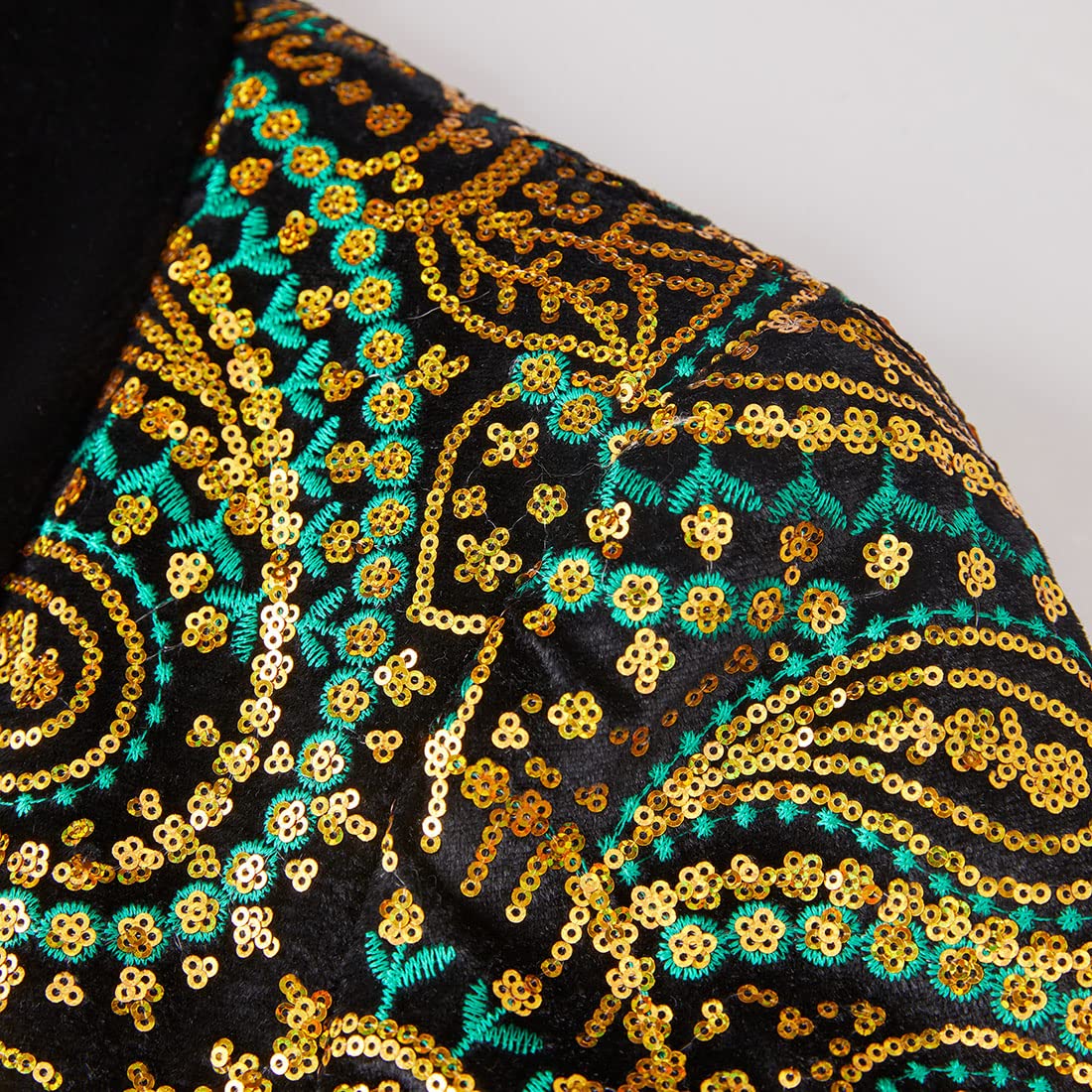 Giacca da Uomo con Paillettes Lucide Giacca Classica da Abito Floreale Moda, Adatta per Feste, Matrimoni, Banchetti, Balli
