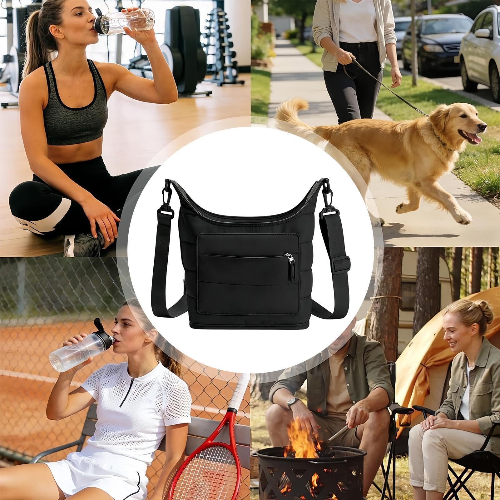 Getränke-Tragetasche, leichte Tragetasche mit Tasche, Wasserflaschen-Schultertasche – für Wandern, Spazierengehen, , Sport, Hydratation, Outdoor, Reisen, Camping