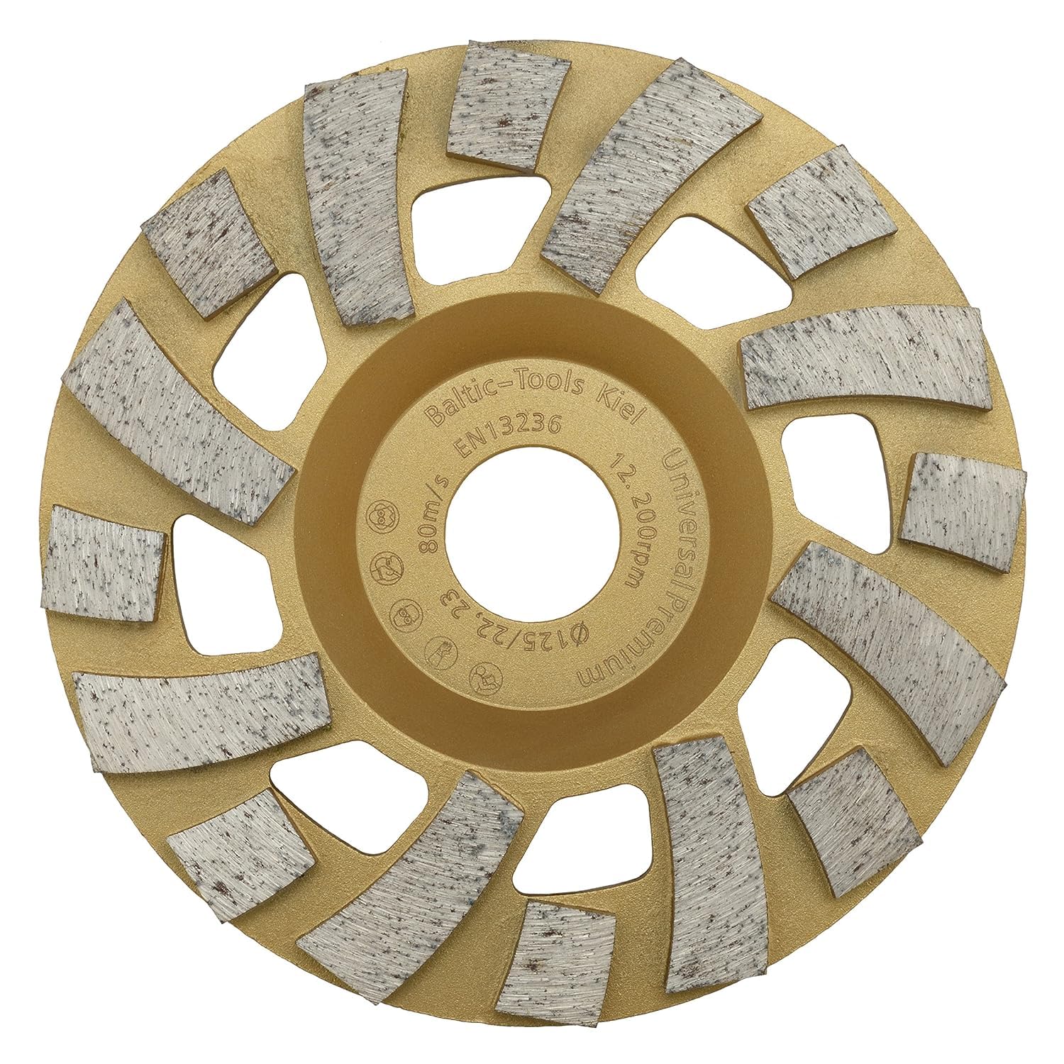 TRONGAARD PREMIUM Diamant Schleifteller/Schleiftopf 125mm / 22,23mm / 19mm Bi-Turbo Segmentierung