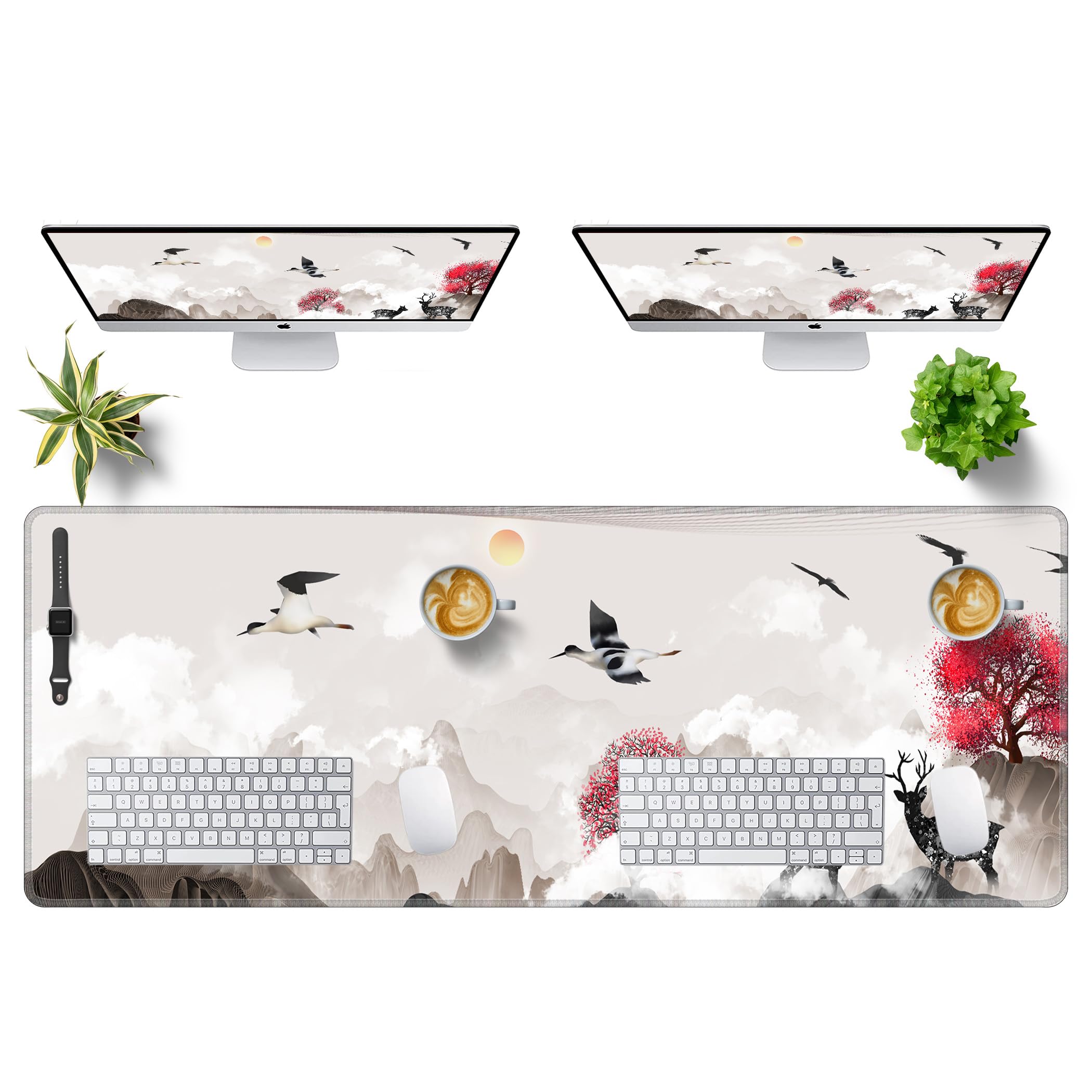 LL-COEUR Mousepad Grande Tappetino per Mouse da Gioco Naturale 1300x500x3mm Tappetino da Scrivania Esteso XXL Speed Gaming XXXL