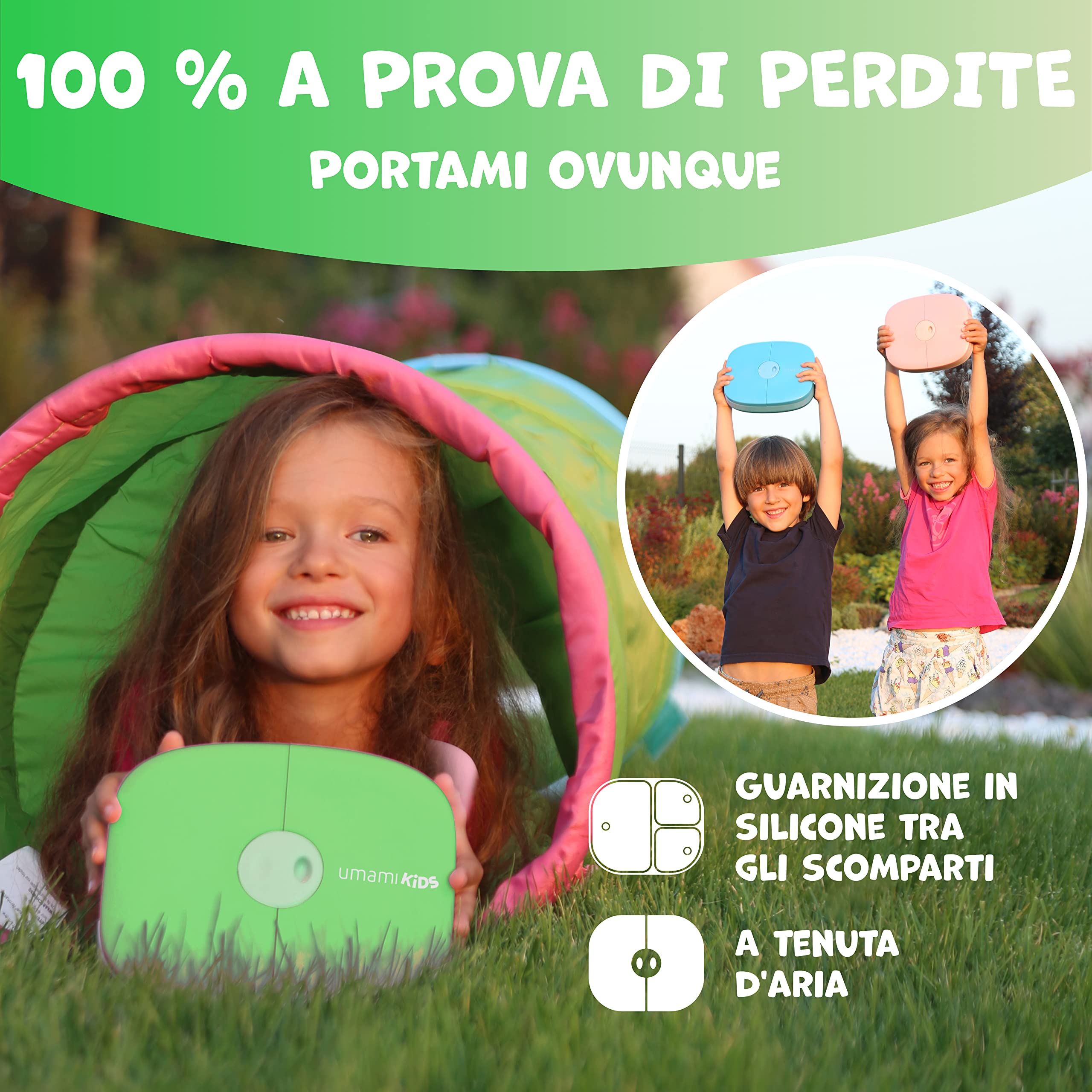 Bento Lunch Box Per Bambini - Set Di 2 Contenitori Per Pranzo