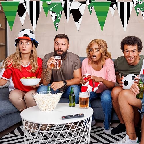 Miniatura 6 de 4 banderines de fútbol de 131 pies, banderines de fútbol americano, banderines de banderines para fiesta de fútbol, suministros de fiesta de