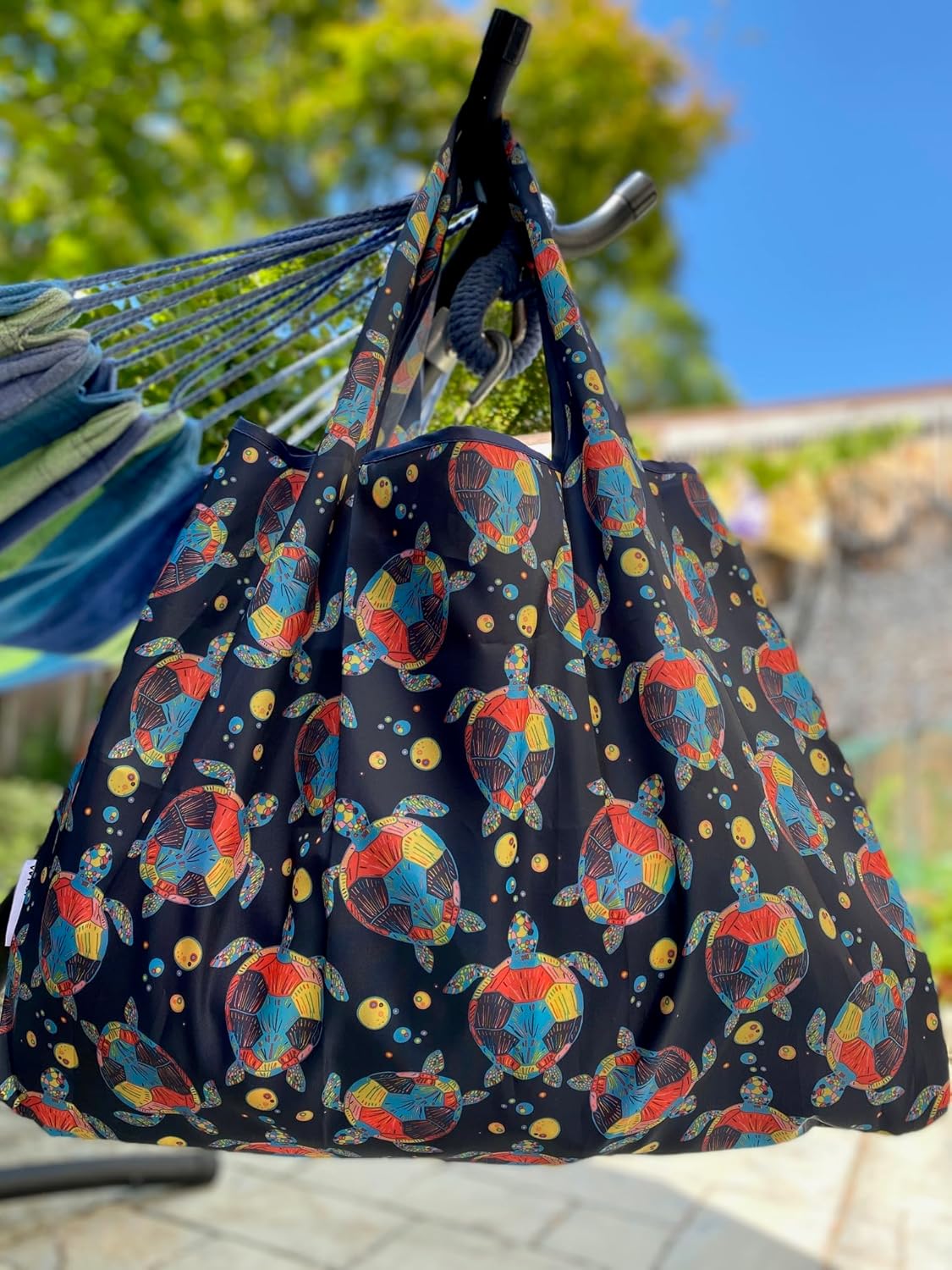 allydrew Large Foldable Tote Nylon Reusable Grocery Bags - Image 2