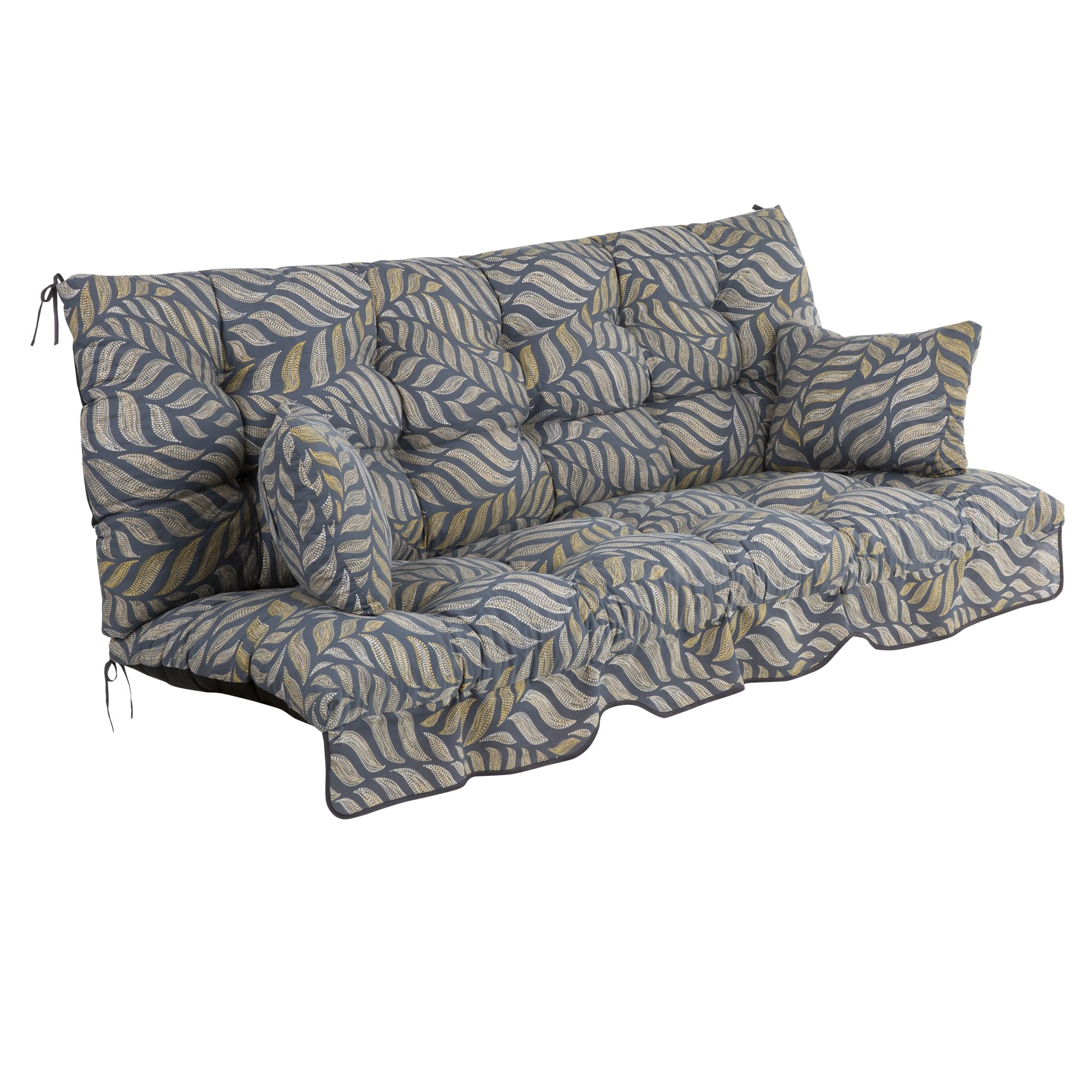 PATIO Hollywoodschaukel Auflage 175x50 cm Ravenna Sitzpolster mit Rückenlehne für Gartenbank Seitenkissen Schnüre