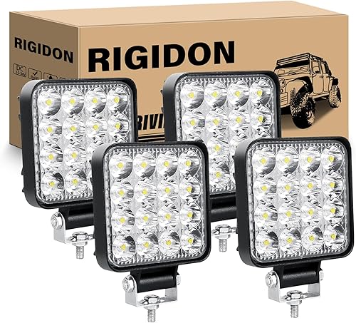 RIGIDON 4 mini luces antiniebla LED de 48 W, luz LED de trabajo de 4 pulgadas, barra de luz LED todoterreno para camión, barco, camioneta, ATV, UTV,