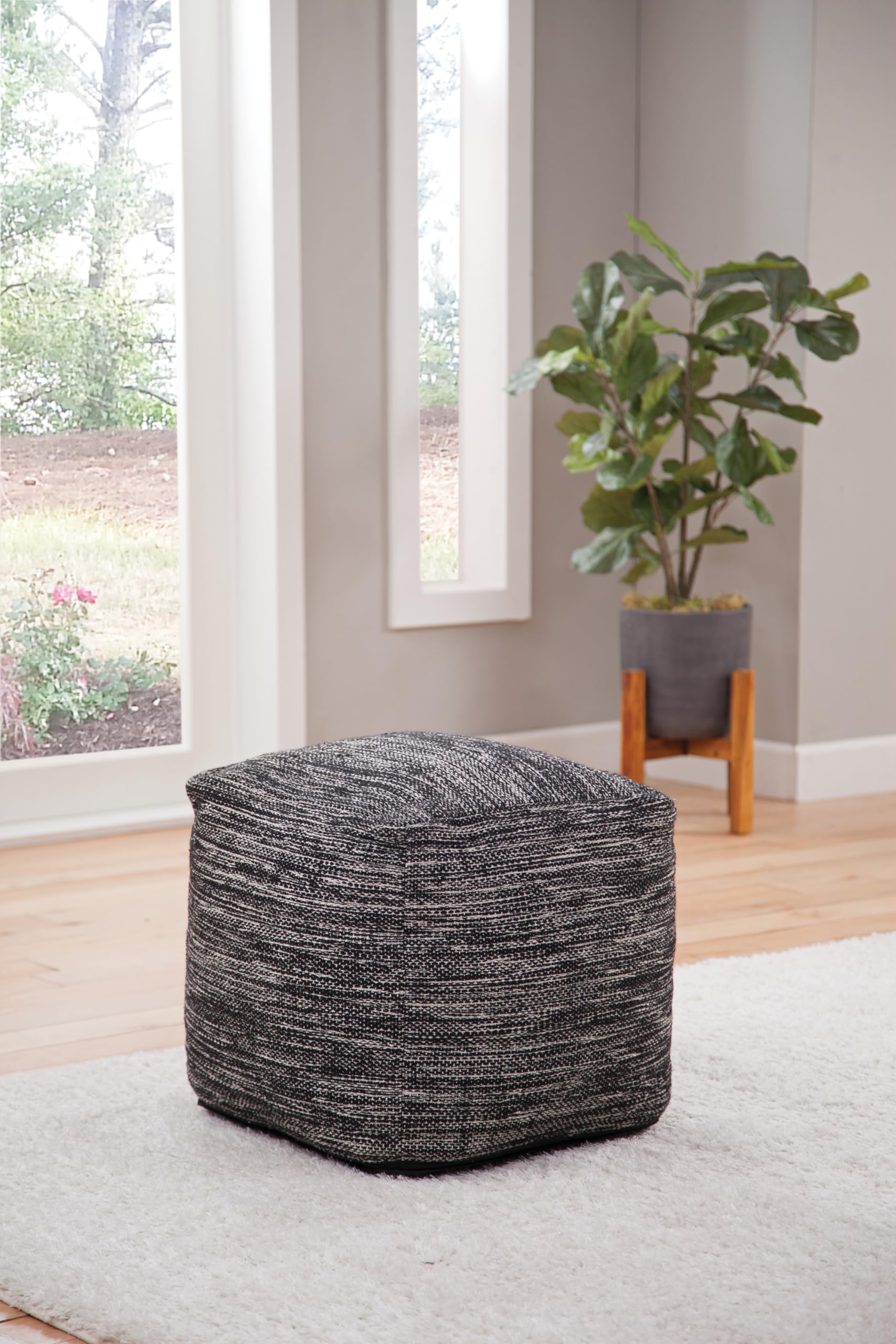 Steve Silver Co Omari Square Handwoven Pouf