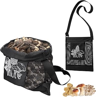 moonoom 2pcs Mushroom Hunting Bag,Mesh Pouch Harvesting Bag, Outdoor Foraging Pouch for Mushroom,Fruit Picking