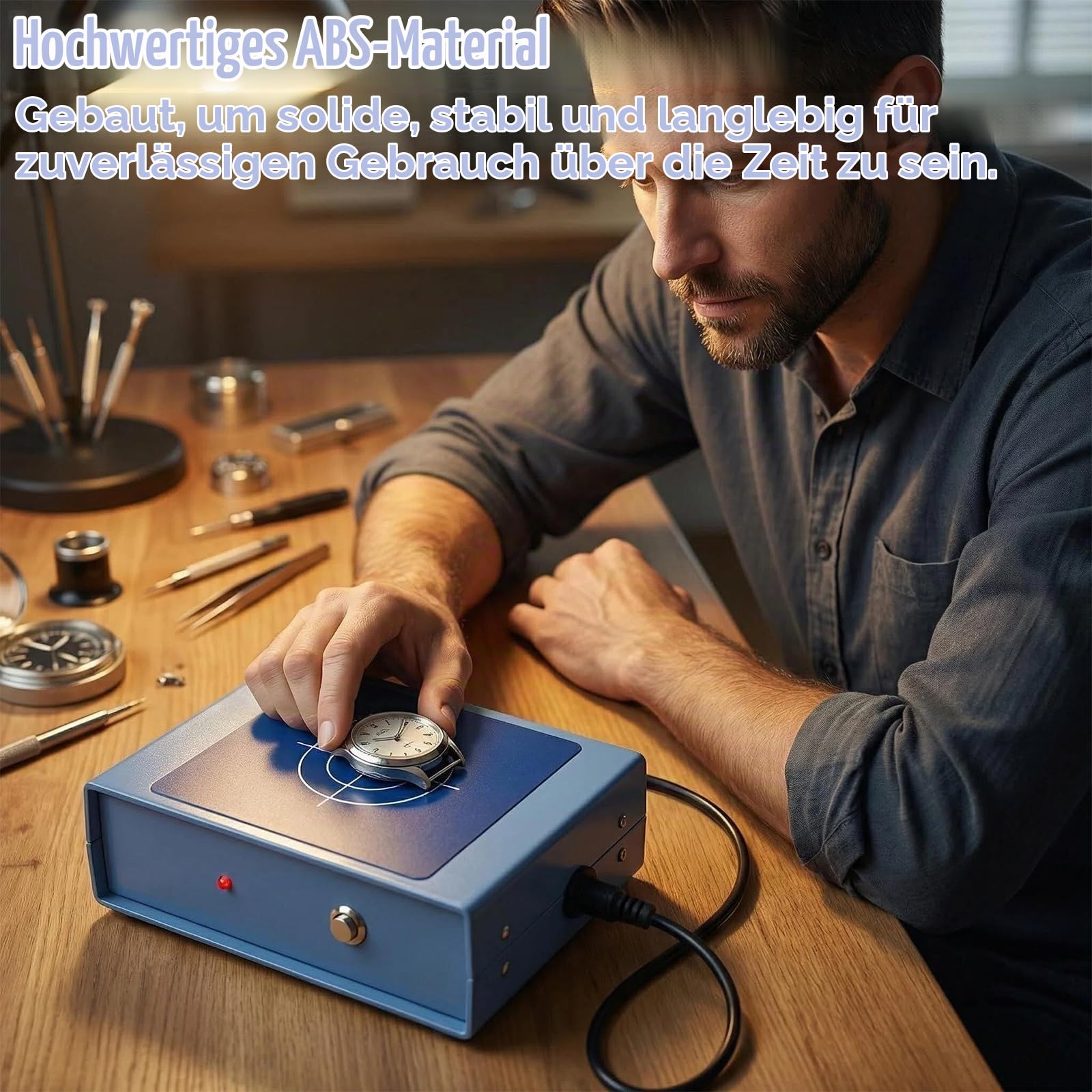 Uhren-Entmagnetisierer, Tragbares Entmagnetisierungsgerät für Uhrreparatur, Professionelles Werkzeug für Uhrmacher, Reparatur und DIY