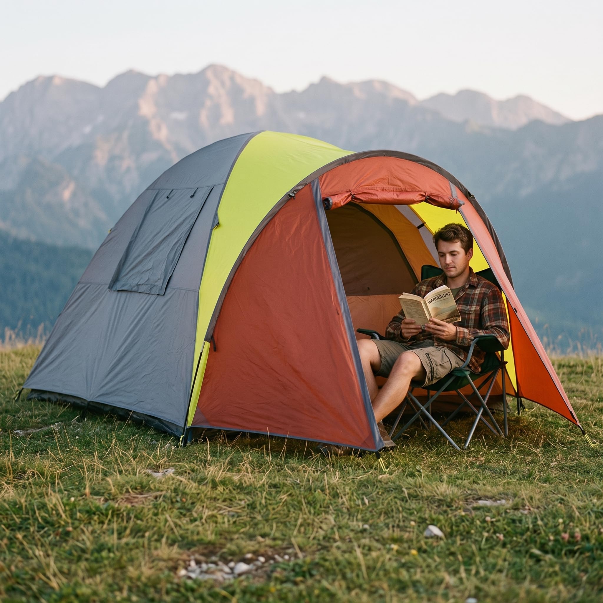 Camping Zelt 4 Personen wasserdicht, Up Zelt für 3 Personen, winddichtes Allwetter-Zelt