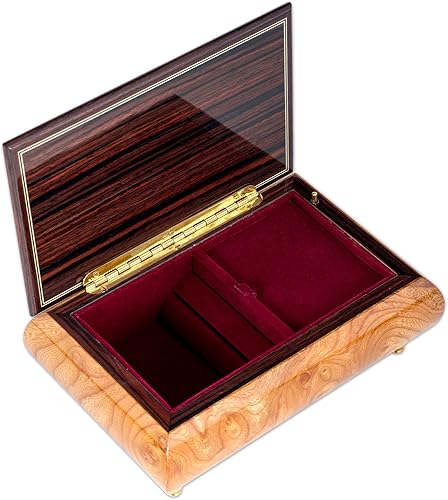 Miniatura 4 de Joyero musical italiano hecho a mano con incrustaciones de madera natural reproduce Canon en D