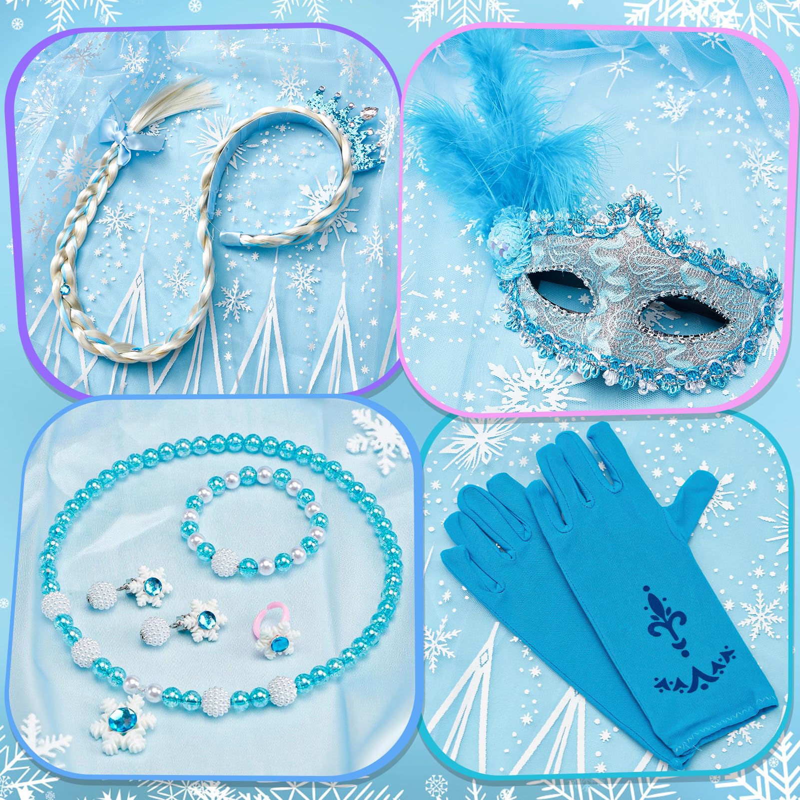 G.C Reine des Neiges Jouet Cadeau Fille 4 5 6 7 8 Ans, LED Micro Karaoke Enfants avec & Micro & Déguisement Accessoires & Baguette Magique, Cadeau pour Enfant Fille