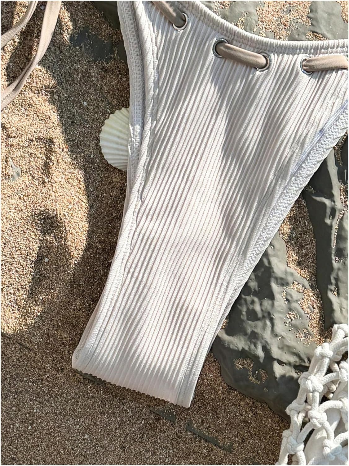 MakeMeChic Women's Bikini Set Halter Tie Back Triangle String Thong Bathing Suit Swimsuits - Image 5