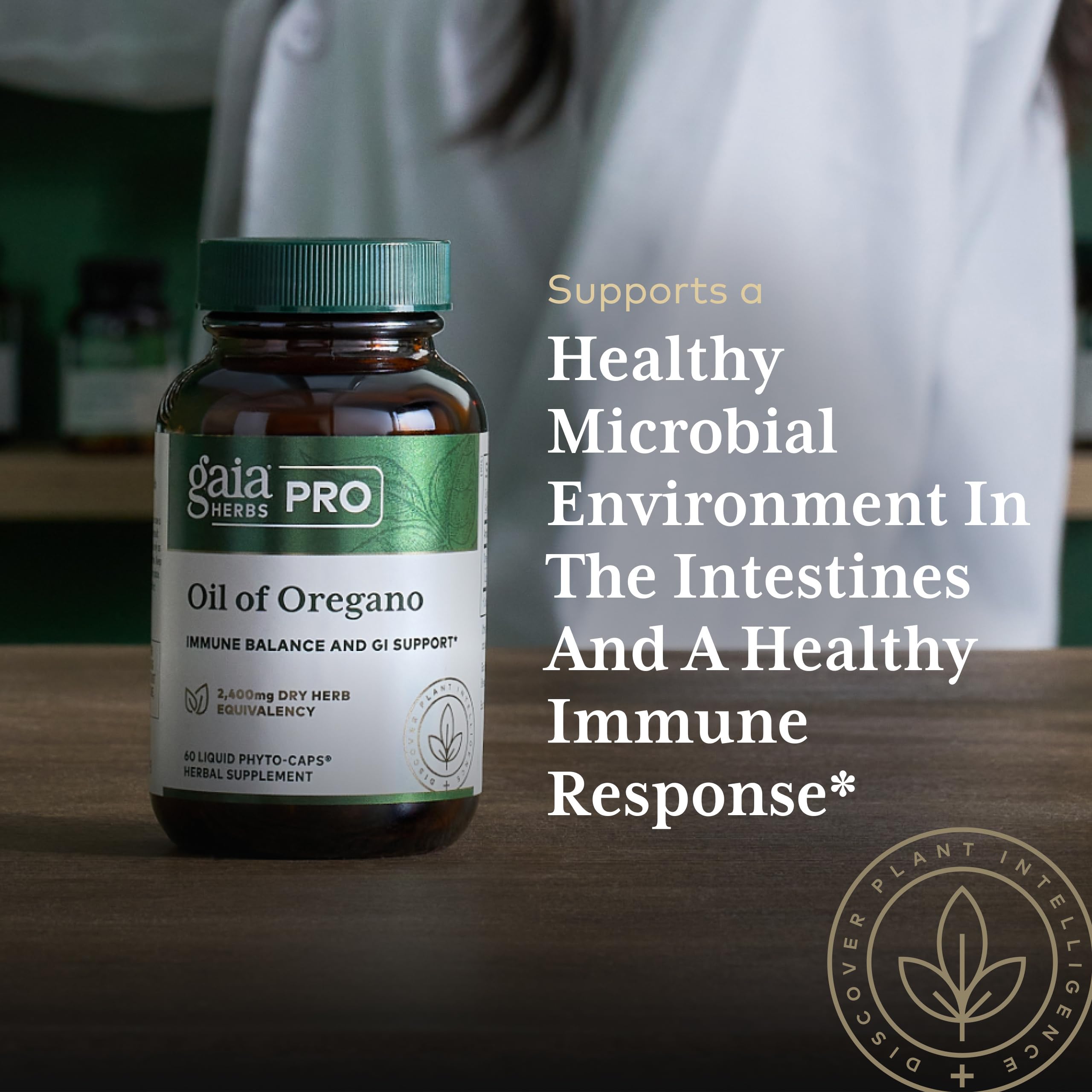 GAIA HERBS PRO Oil of Oregano - Immune Support Supplement - Carvacrol & Thymol for Antioxidant Support - Gut Health & Wellness Formula* - 60 Vegan Capsules (60 Servings) — Amazon image 5