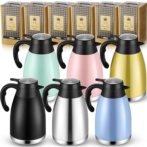 Ziliny 6 jarras térmicas de café de 50 onzas para mantener el café caliente y frío, té las 24 horas, botella térmica al vacío de acero inoxidable de