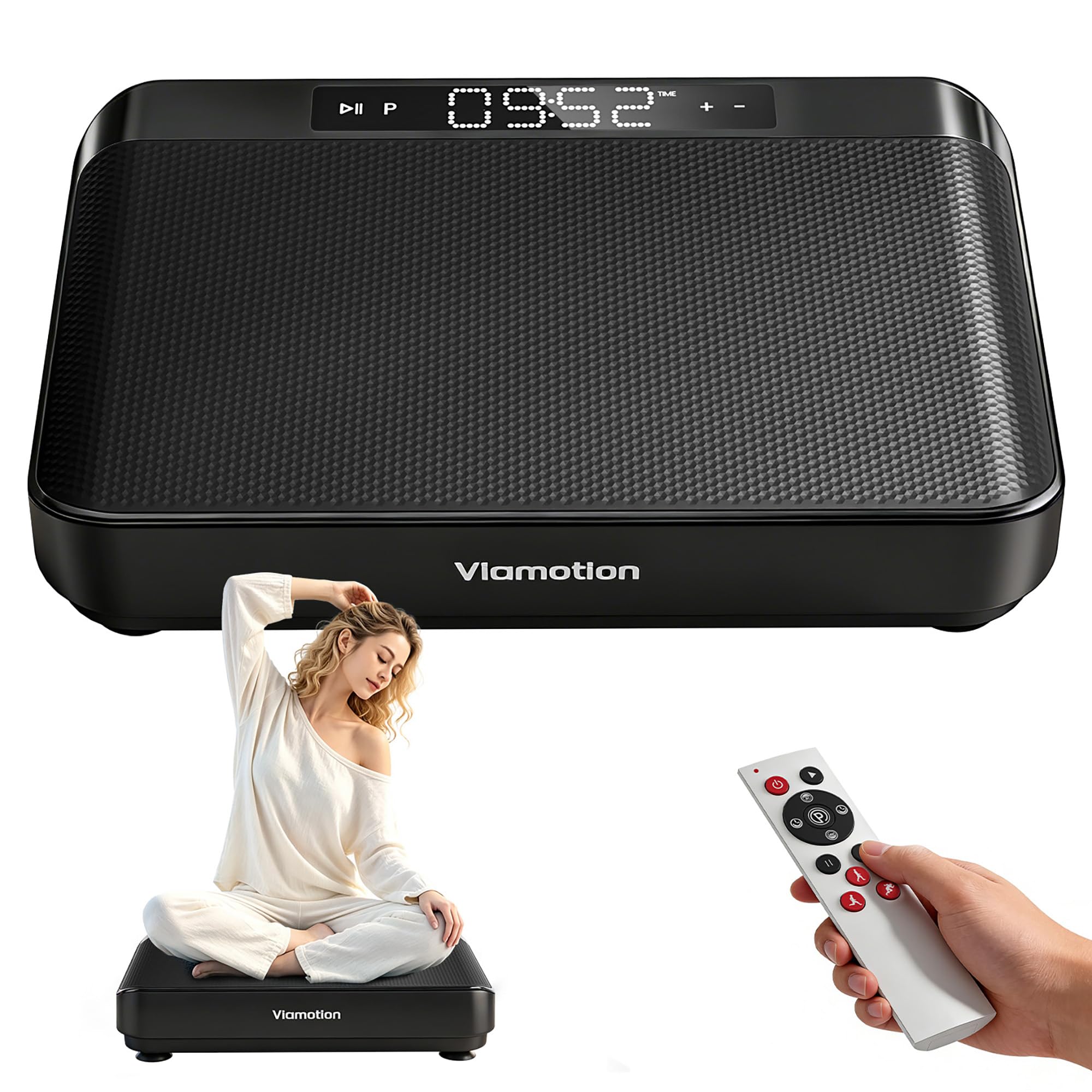 Vibration Plate for Lymphatic Drainage, Vibration Exercise Machine | Shake Machine for Weight Loss, 99 Levels & 10 Presets, Vibrating Platform Machine, Silicone Pedal, Body Toning, Home Gym
