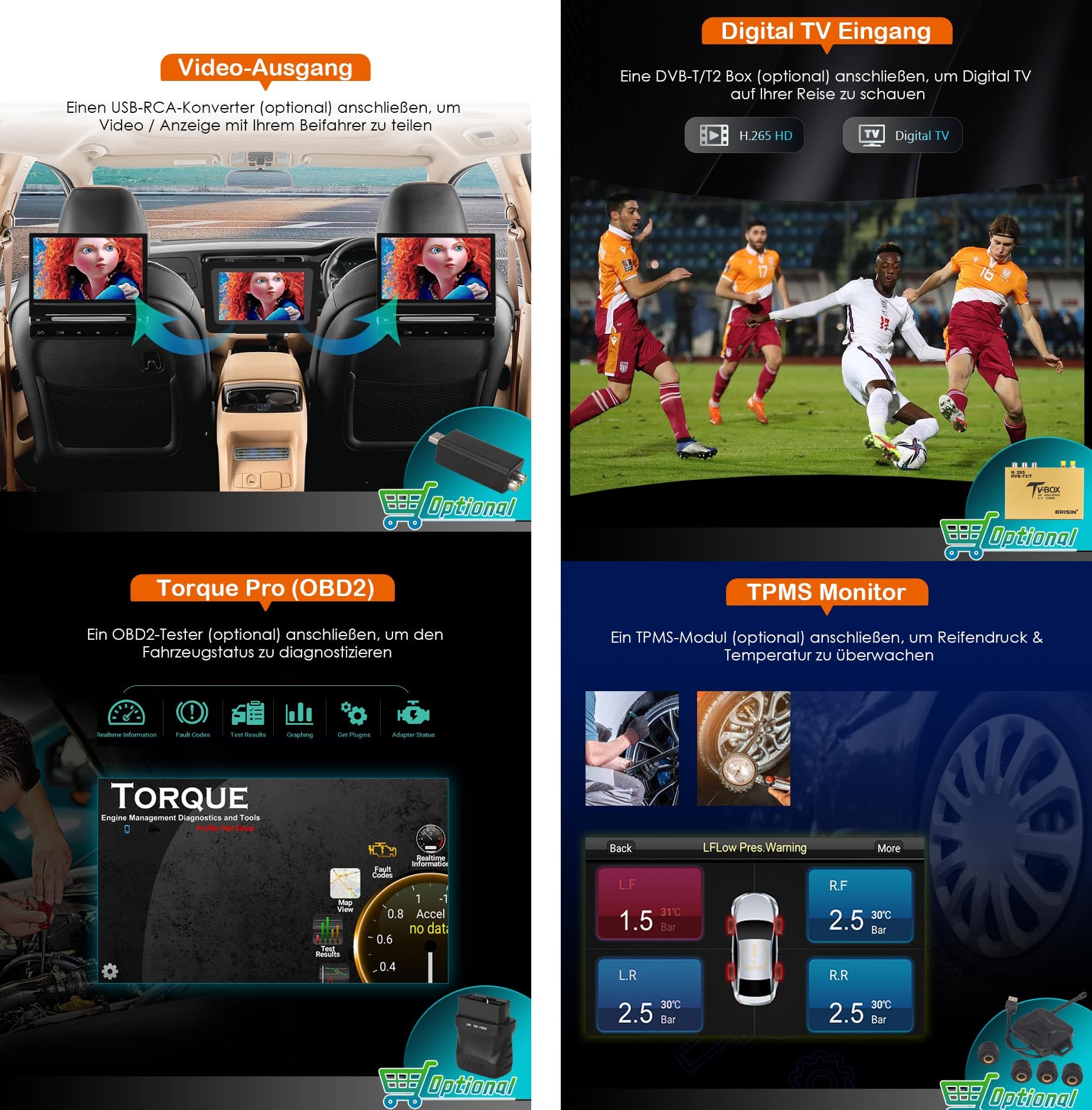 erisin 8-Core 4+64GB Android 14 Autoradio GPS Navigatore per VW Golf 4 T4 Passat B5 Bora Sharan Polo Skoda Seat DAB CarPlay Wifi BT5.0 DSP Canbus SWC RDS FM Radio CD/DVD