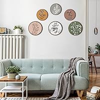 Vista 5 de Barydat 6 Piezas de Arte de Pared Boho con Plantas, Decoración de Pared de Madera Boho, Estilo Granja, Rústico, Bohemio, para Colgar en Dormitorio
