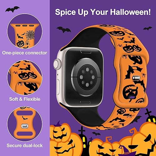 Miniatura 8 de Bonitas correas de silicona suaves de Navidad compatibles con Apple Watch Series 9 8 SE 7 6 5 4 3 2 1 Ultra 2, correas iWatch para mujeres y