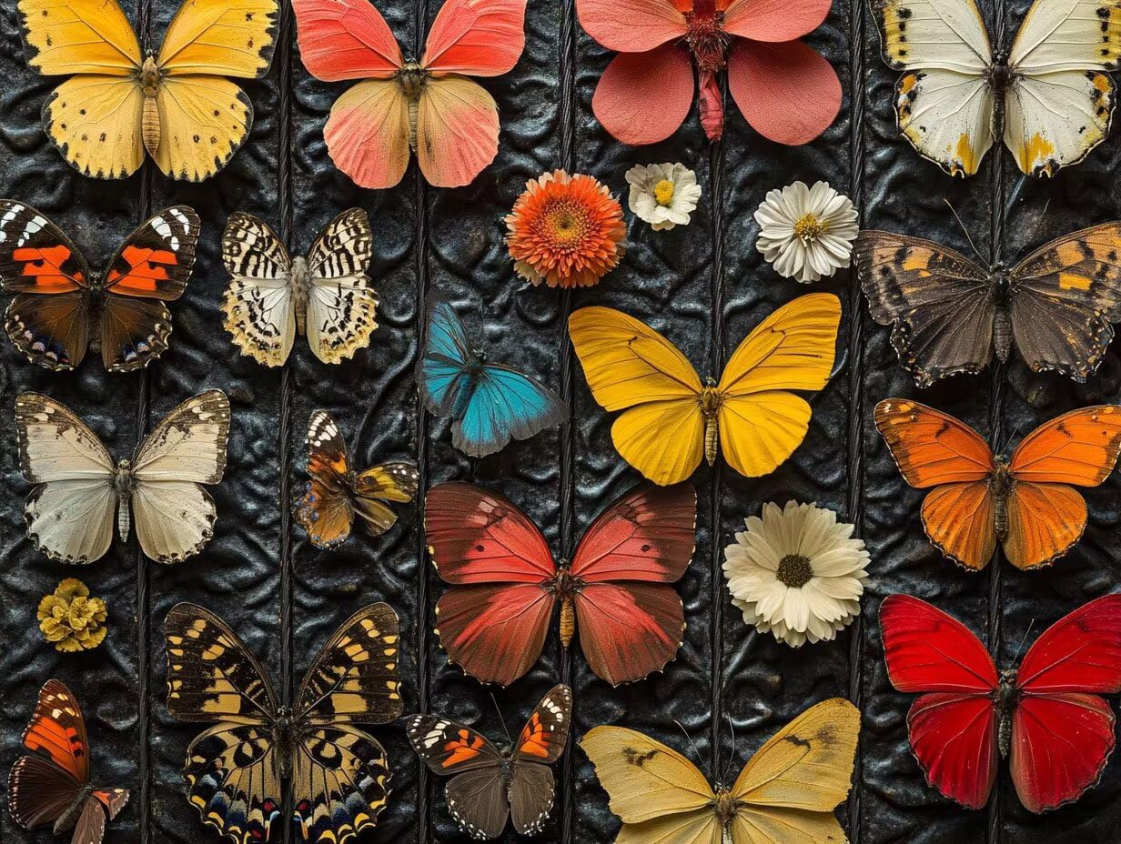 Peinture Numero Adulte Papillon Coloriage par Numero Adulte RéTro DIY Paint by Numbers, avec Pinceaux Peinture Loisir Creatif Enfant Numéro D'art Cadeau Femme, Pour Decoration Maison 80x100cm H - 955