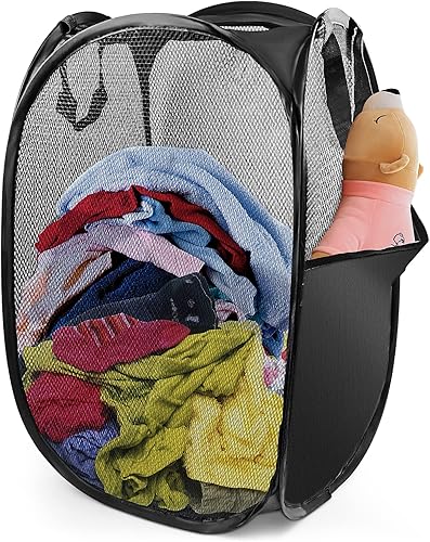 Cesta de malla desplegable para la ropa sucia Cesta plegable para la ropa sucia con asas duraderas, cesta plegable de malla para la ropa sucia