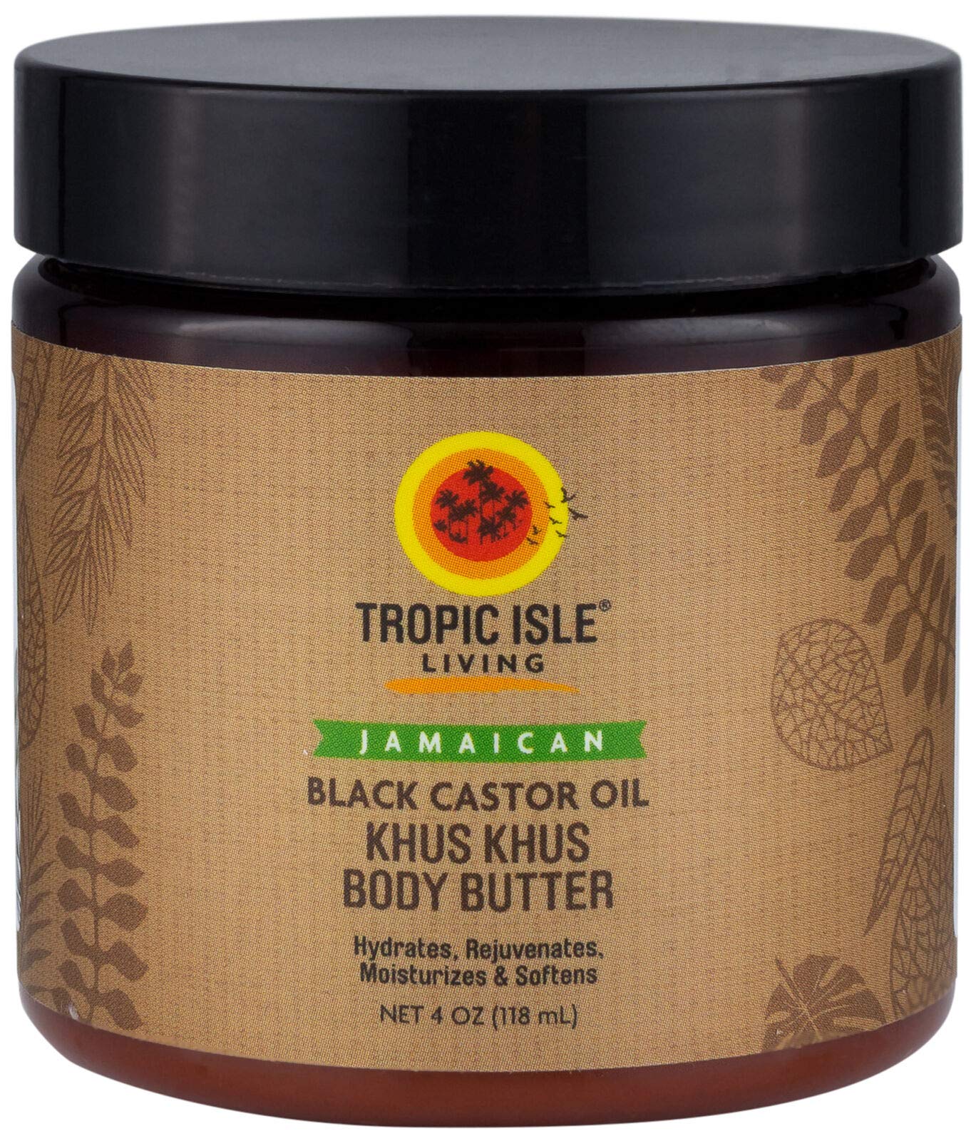Tropic Isle Living Jamaican Khus Khus Body Butter with Black Castor Oil (4 ounce)