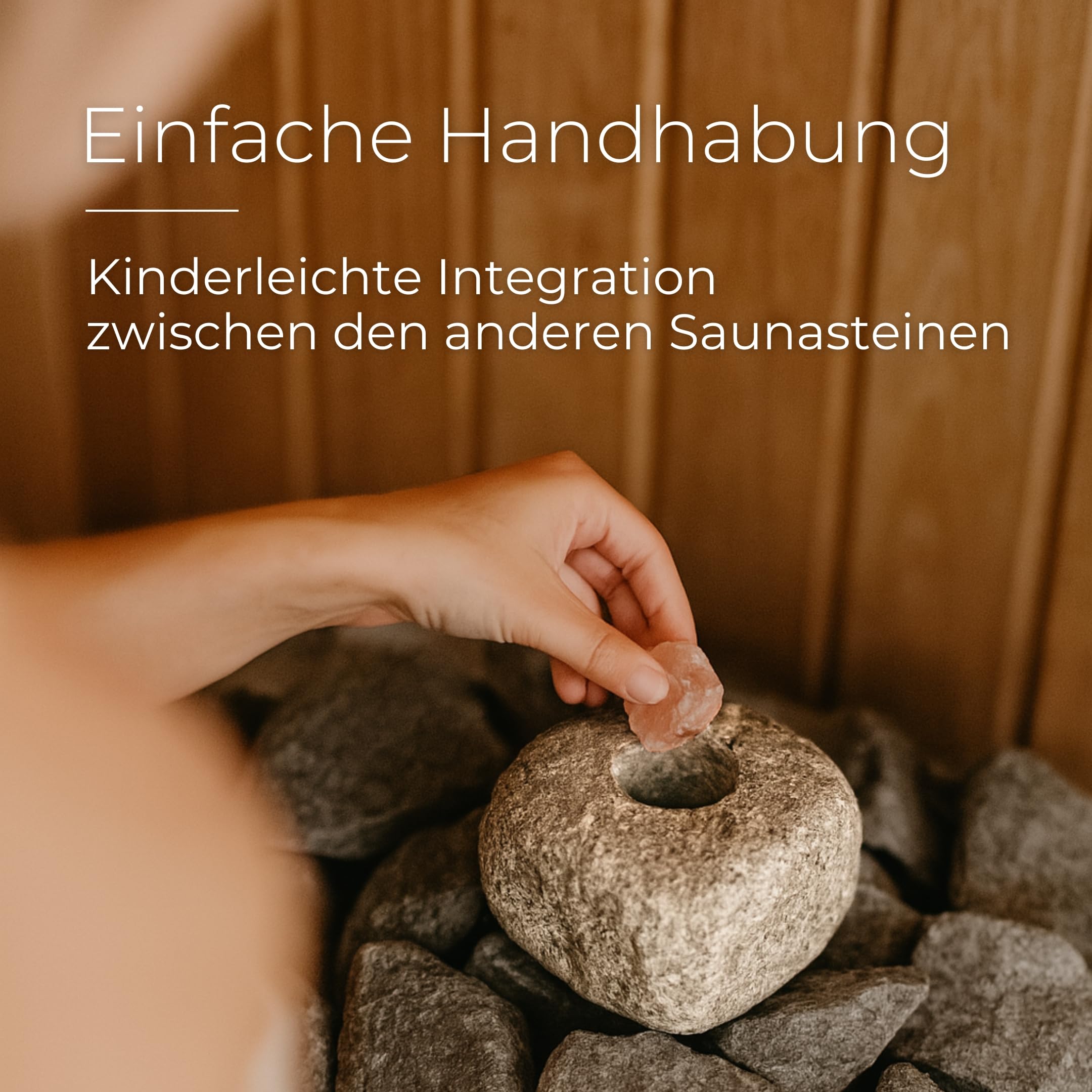 wellow® Saunastein aus Naturstein – handgefertigter Dampfstein mit Aromaschale für Sauna – für langanhaltenden Aufguss mit Mentholkristallen, Salzkristallen & besseres Saunaklima