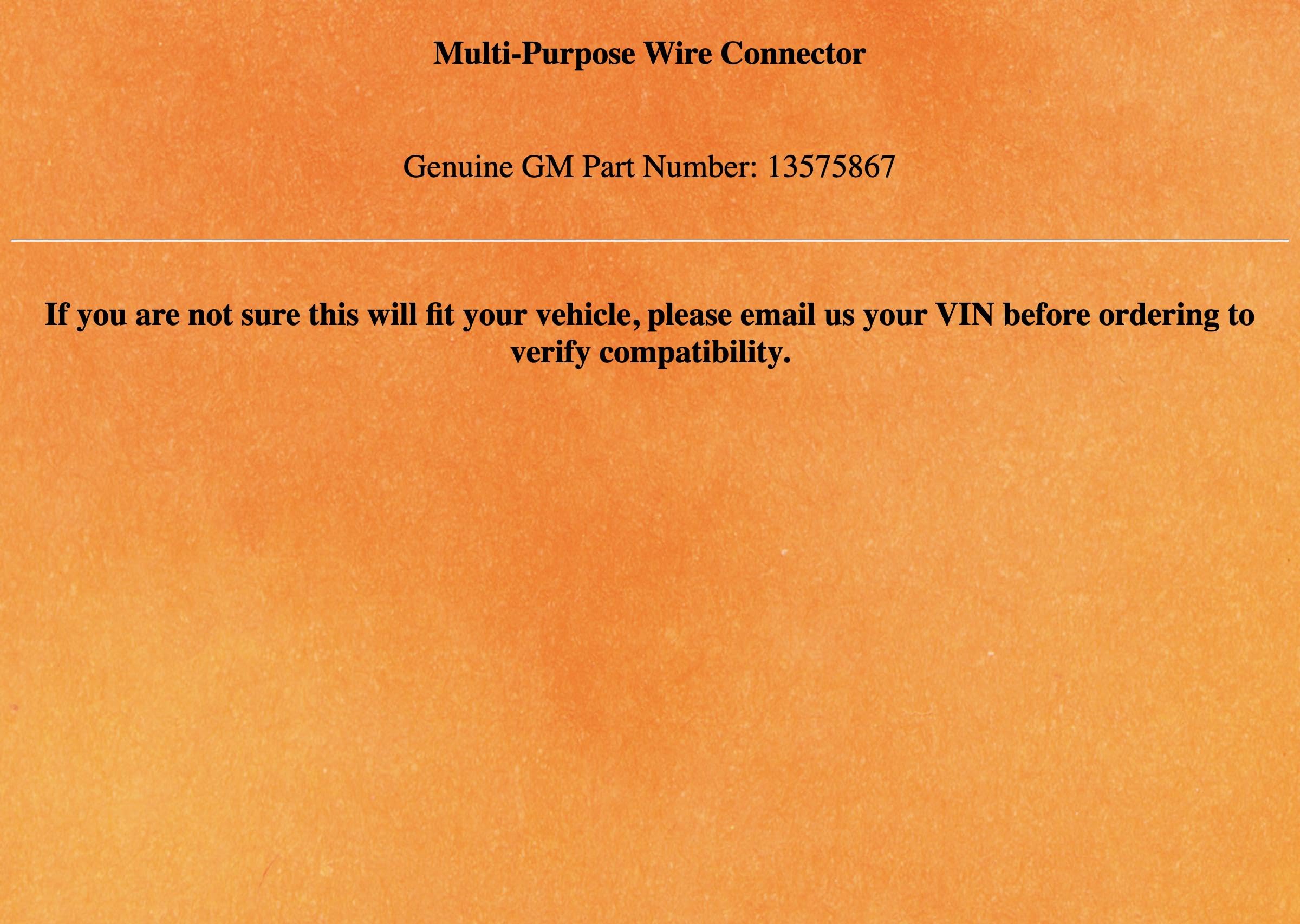 Amazon.com: OEM Genuine Multi-Purpose Wire Connector 13575867  