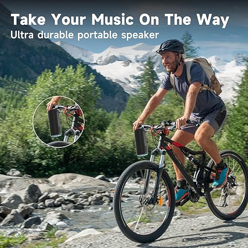 Miniatura 4 de Altavoz Bluetooth, portátil, inalámbrico, sonido estéreo fuerte, IPX5, resistente al agua, con luces RGB BT5.3, largo tiempo de reproducción,